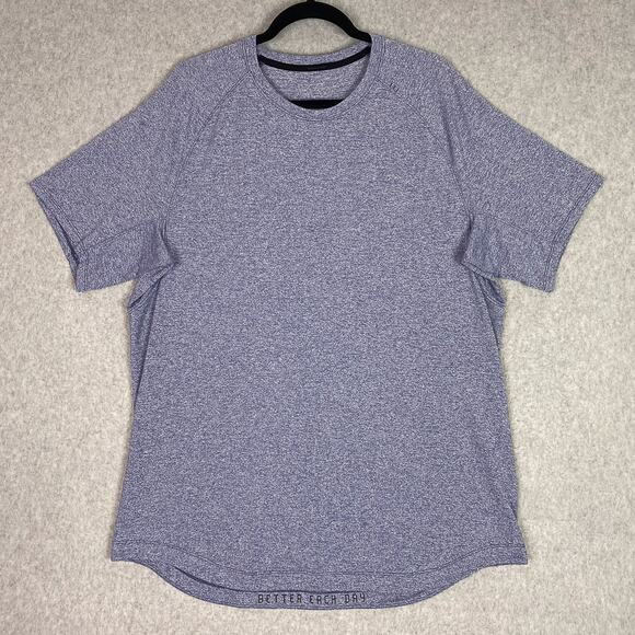Lululemon Shirt Mens XXL Blue Drysense Short Sleeve - Picture 1 of 11